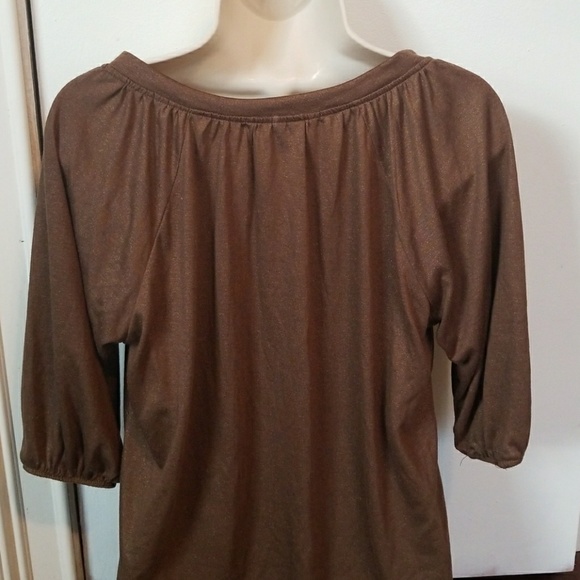 🍁SALE🍁 French Laundry Peasant Top Brown & Gold - Picture 4 of 7